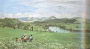 Hans Thoma The Rhine Near Sackingen (nn02) china oil painting reproduction